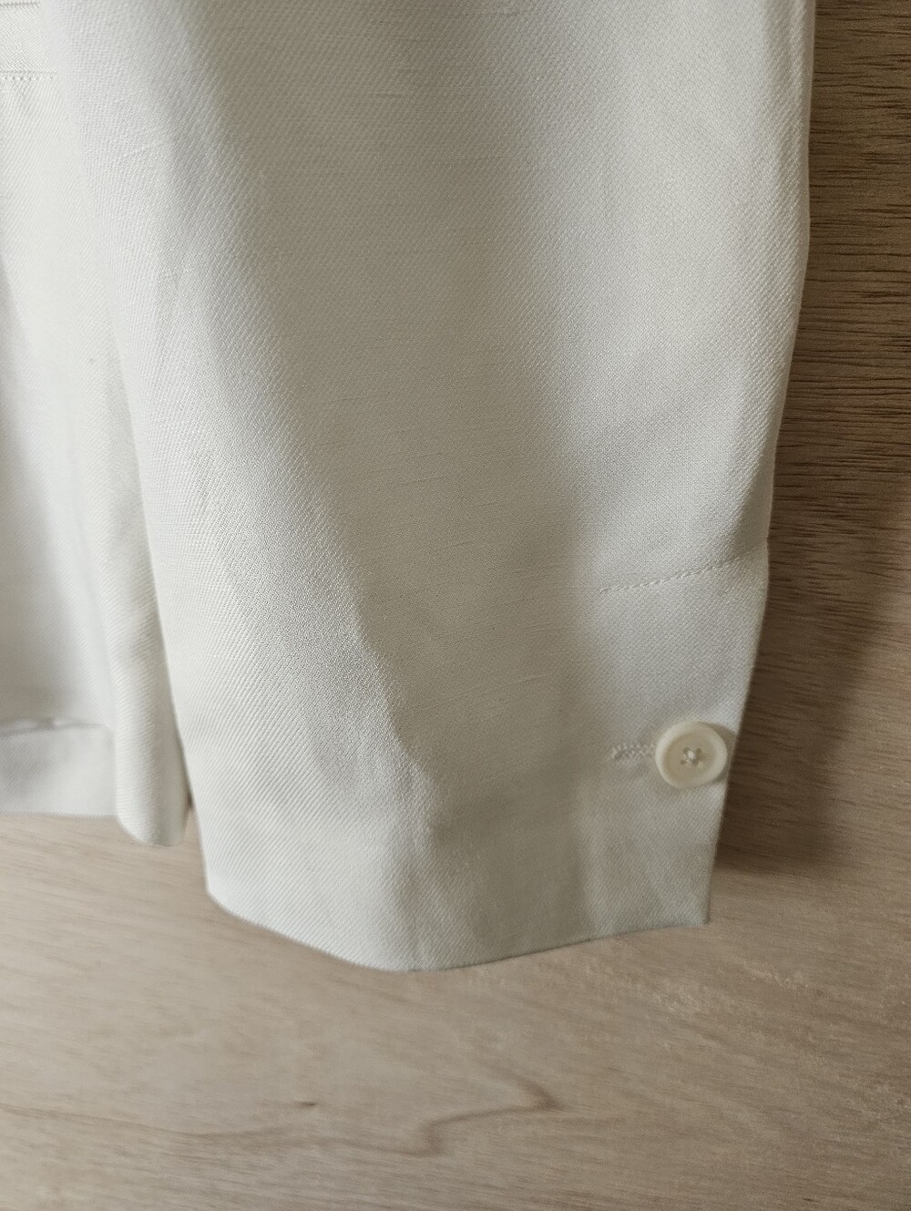 ZARA Men Off-White Linen Blend Double Breasted Blazer Jacket NWT Size 48 / US 38 - Picture 7 of 14